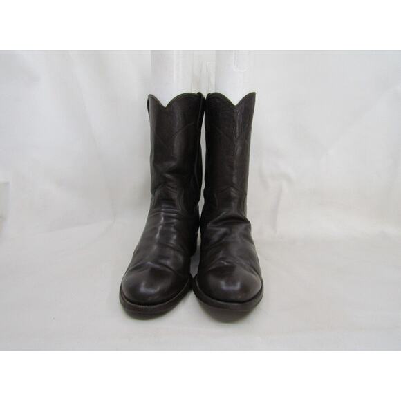 JUSTIN Mens Size 7.5 D Brown All Leather Roper Cowboy Western Boots main image 6